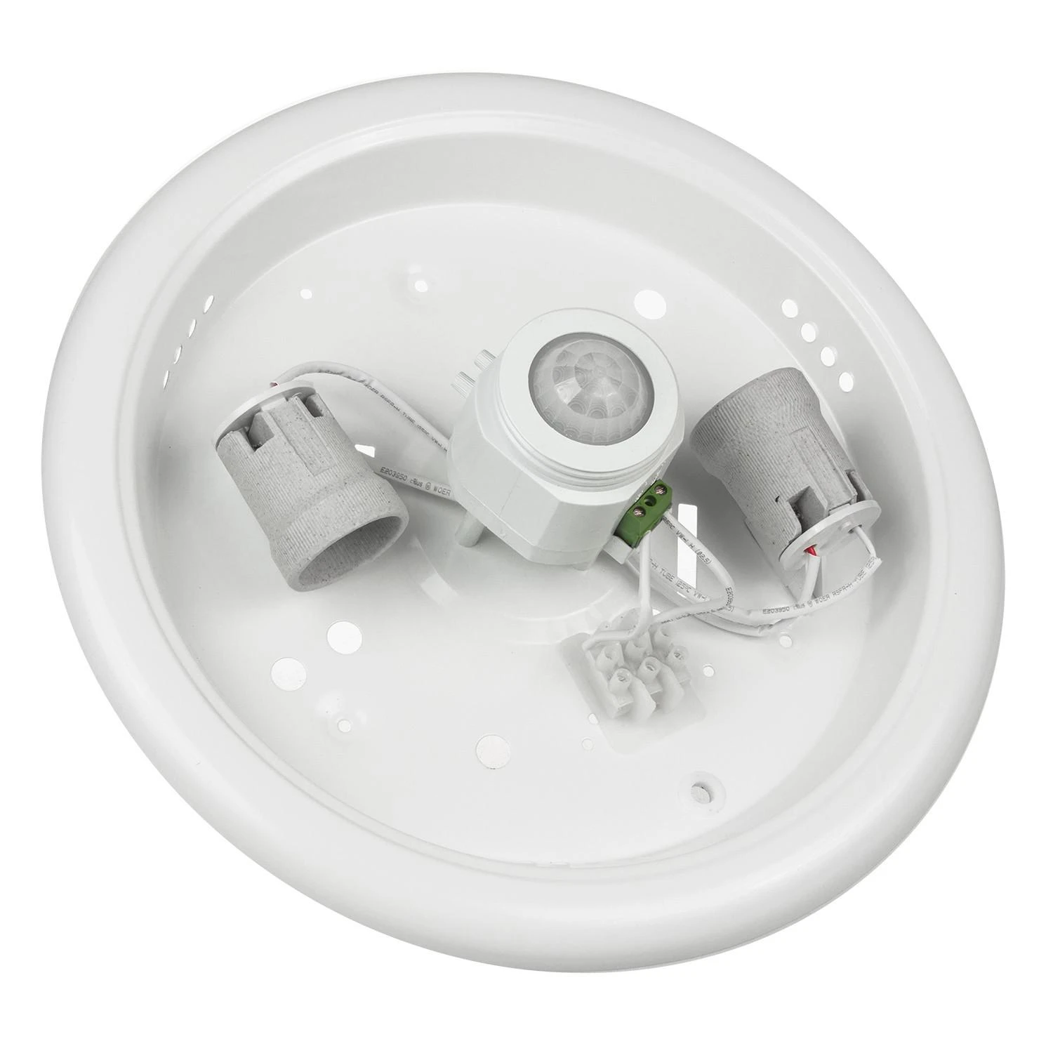 Plafon „Maclean“ lubinis šviestuvas su PIR jutikliu, keičiamu šviesos šaltiniu, 2 x maks. 40 W, E27, 220–240 V ~ 50/60 Hz, MCE324