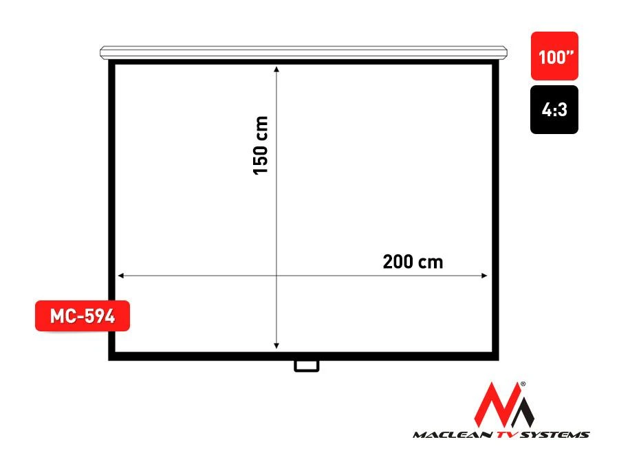 Projektoriaus ekranas Maclean MC-594