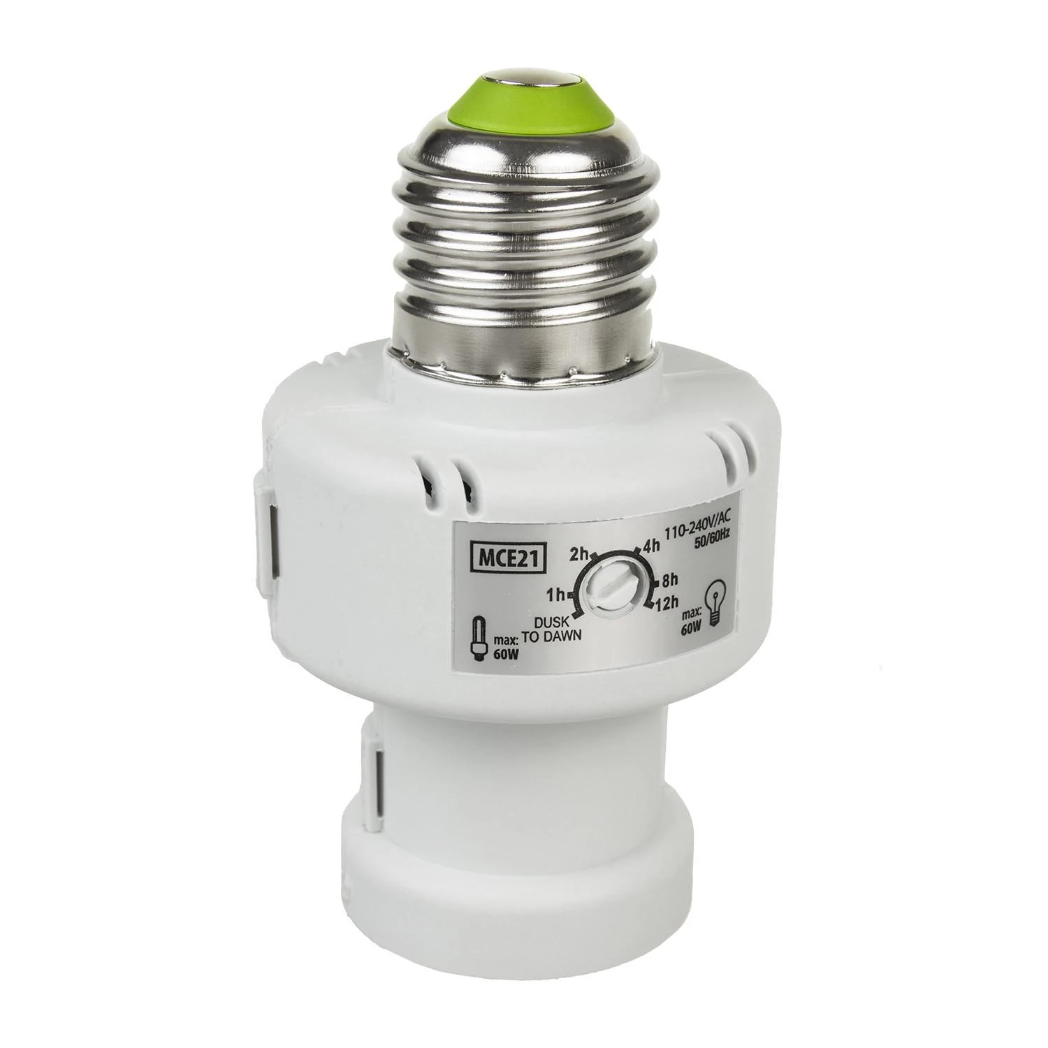 MACLEAN MCE21W Maclean MCE21 W lemputės tvirtinimas su šviesos jutikliu E27 100W baltas