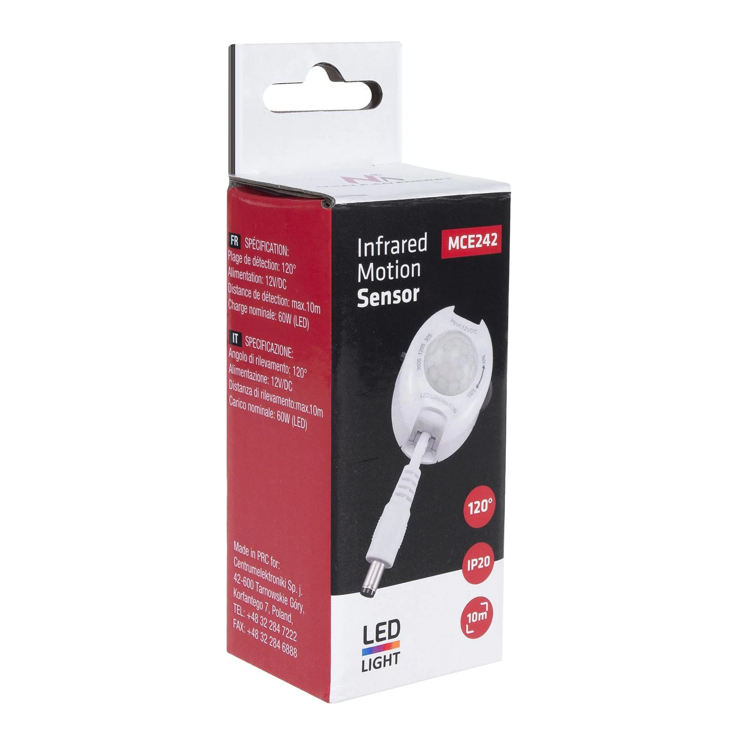 MACLEAN MCE242 Maclean MCE242 infraraudonųjų spindulių LED jutiklis 12v max 60W LED juostelėms