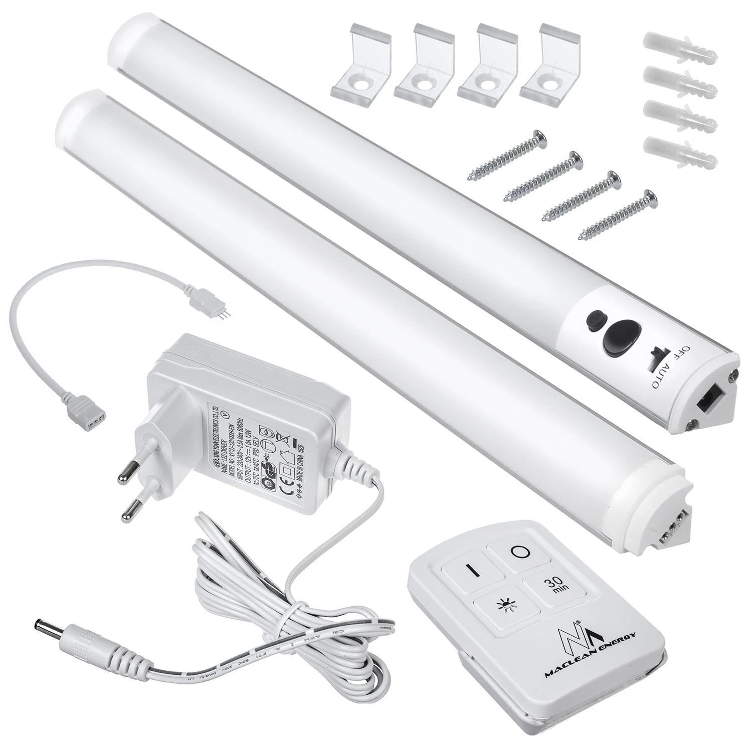 Lubinis šviestuvas MACLEAN MCE245 Maclean MCE245 Po spintele LED linijinė lempa, 2 modulių rinkinys su nuotolinio valdymo pultu