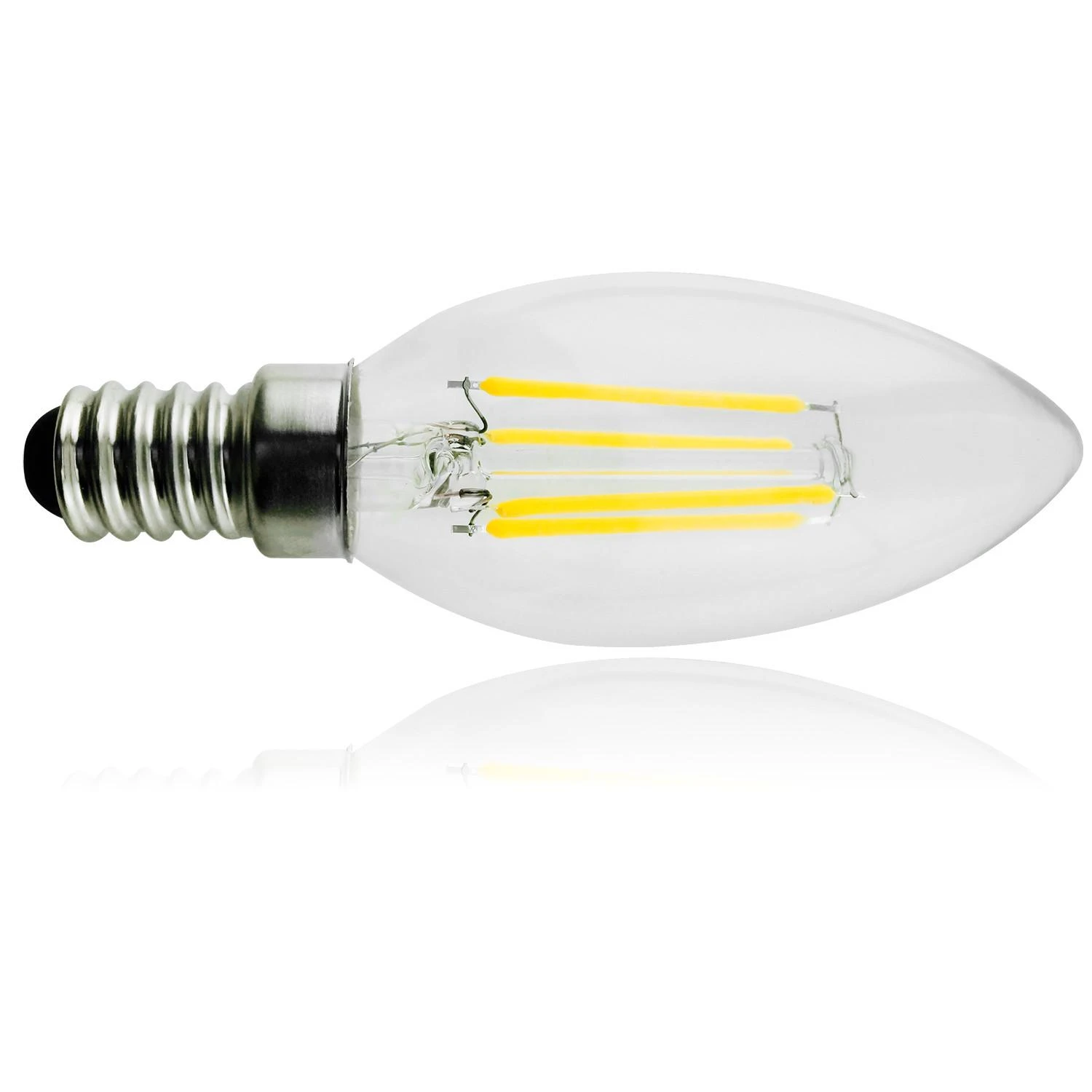 Żarówka „Maclean“ LED lemputė su gijomis, E14, 4 W, 230 V, šiltai balta, 3000 K, 400 lm, „Retro Edison“ dekoratyvinė žvakė C35, MCE285