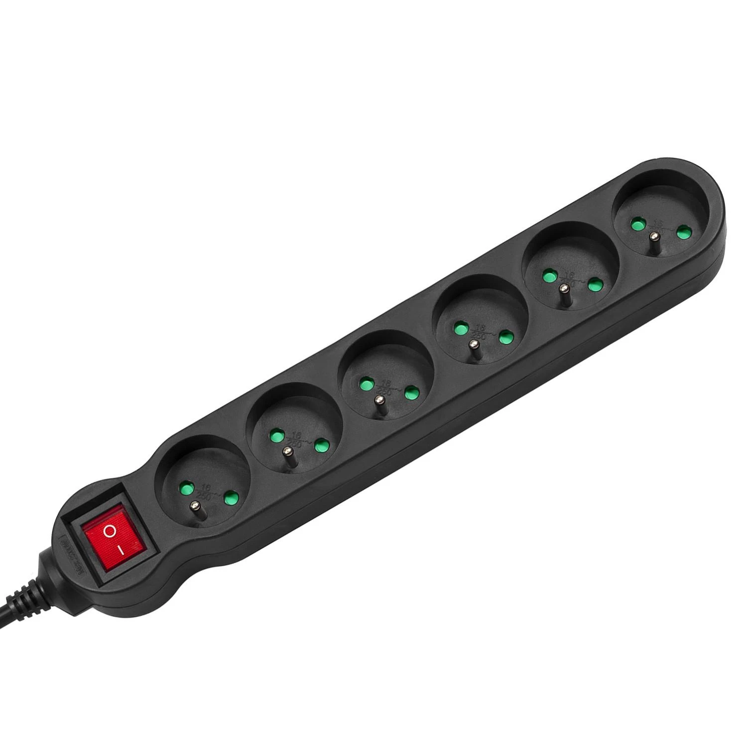 MACLEAN MCE225 Maclean MCE225 Maitinimo juostos prailginimo laidas 6 lizdai su juodu 1,5 m nuo 2300W