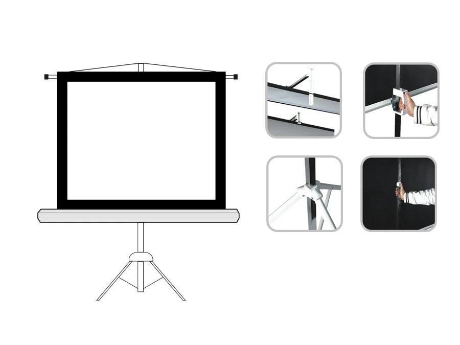 MACLEAN MC-536 Maclean MC-536 Standard Portable Projektoriaus ekranas su stovu 72?? 4:3 145x110 cm