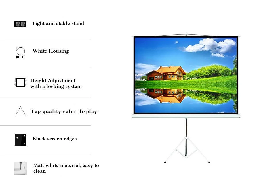 MACLEAN MC-536 Maclean MC-536 Standard Portable Projektoriaus ekranas su stovu 72?? 4:3 145x110 cm