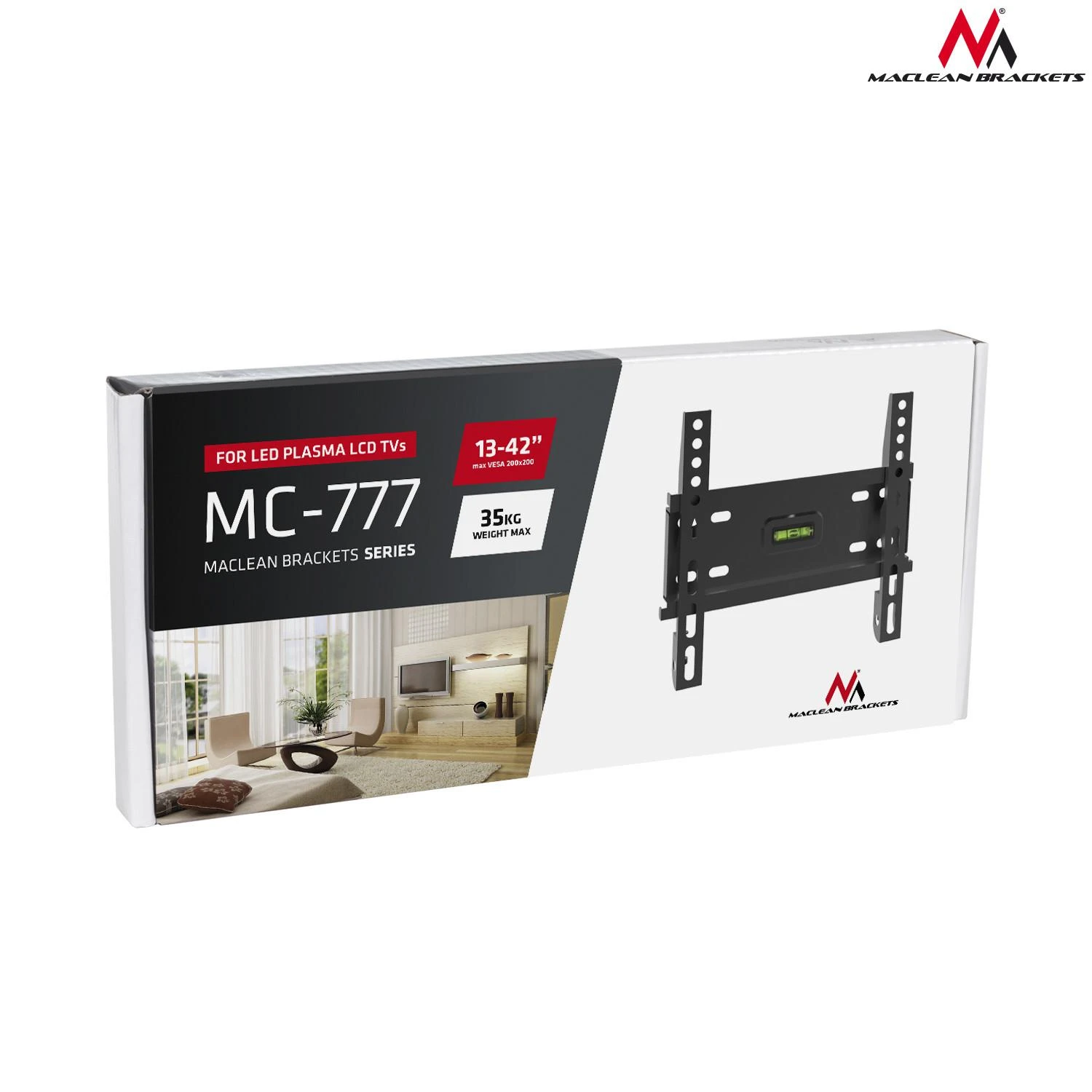 MACLEAN MC-777 Maclean MC-777 televizoriaus sieninis laikiklis LED LCD Plasma 13-42 35kg max vesa 200x200