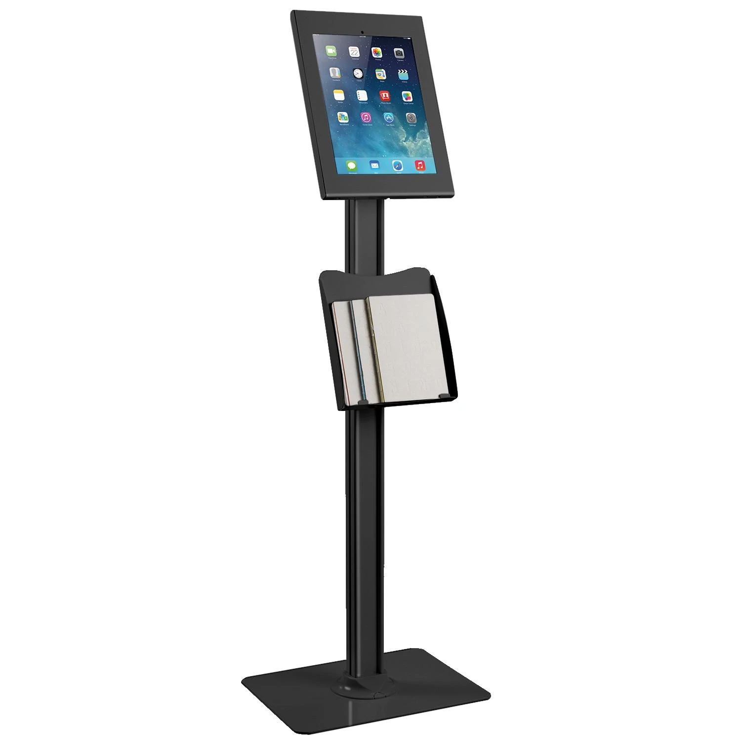 Stojak „Maclean“ grindų stovas planšetinio kompiuterio laikiklis su užraktu, juodas, „iPad Pro“ (3 kartos), 12,9 colio, MC-867 B