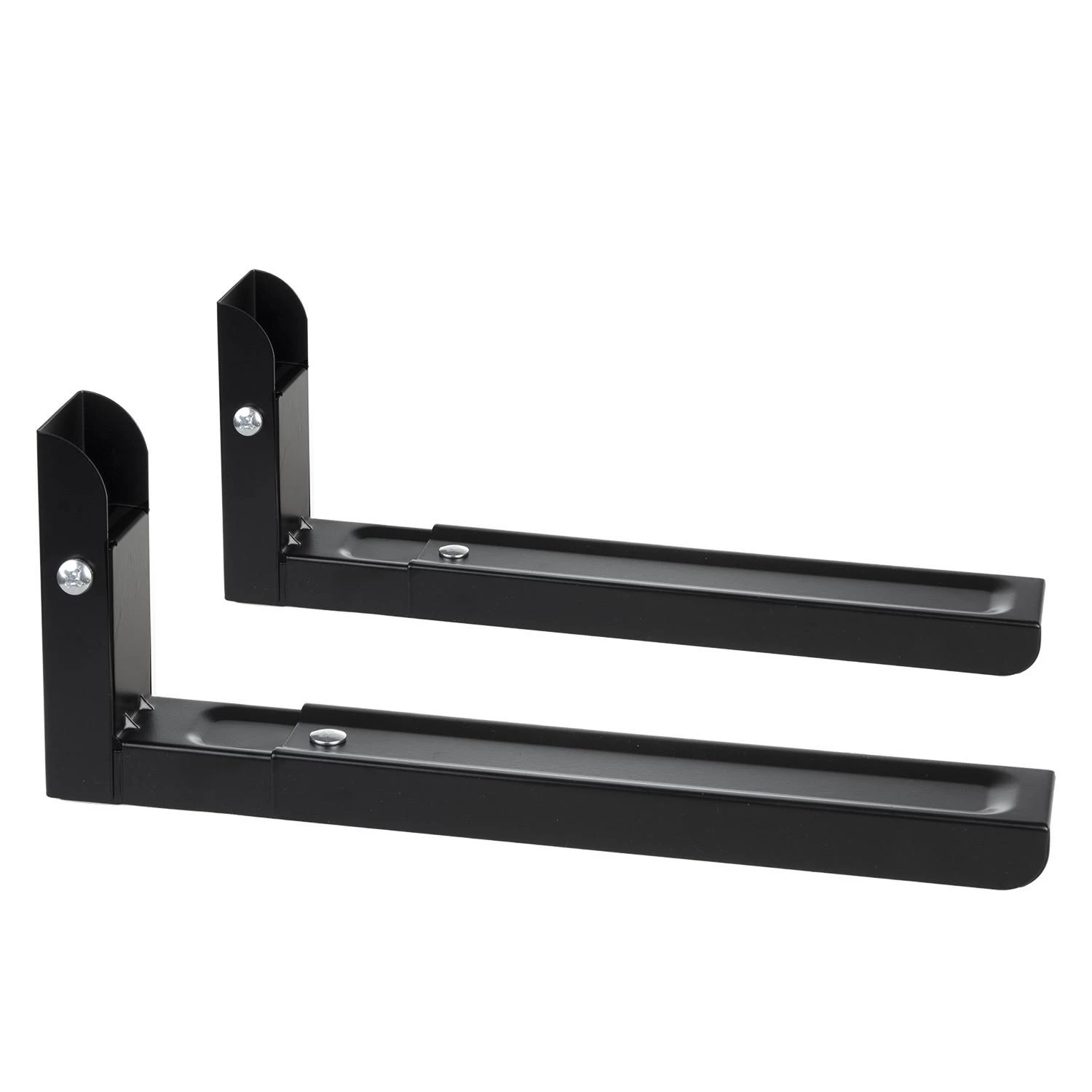Maclean MC-915 B Universalus mikrobangų krosnelės laikiklio laikiklis sieninis Reguliuojamas kieto metalo virtuvė 30kg juoda