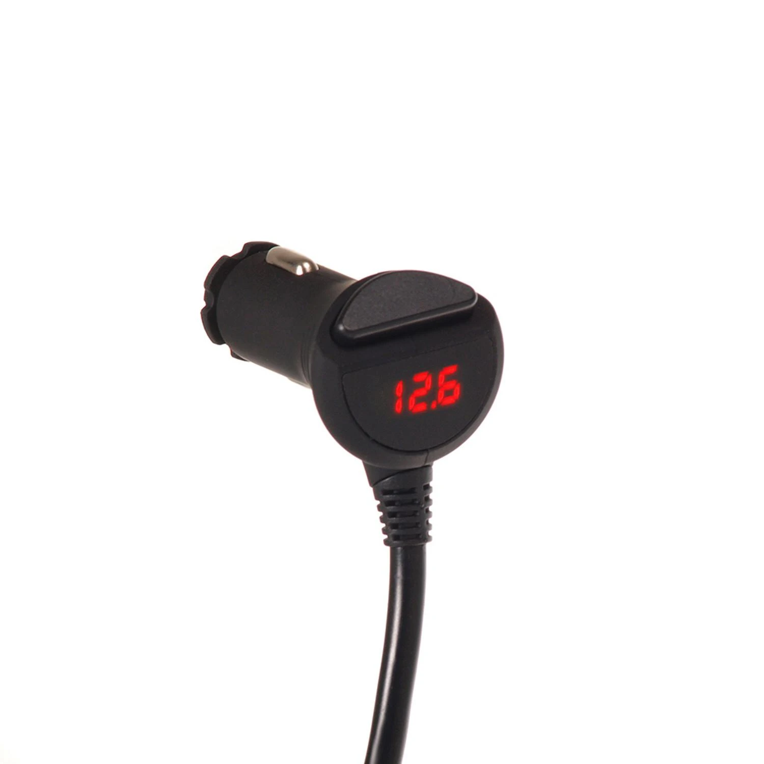 Rozdzielacz „Maclean“ automobilio cigarečių degiklio lizdo skirstytuvas, voltmetras, 3 cigarečių degiklio lizdai, 4xUSB, 4,8A, maks. 120W, juodas, gumuotas