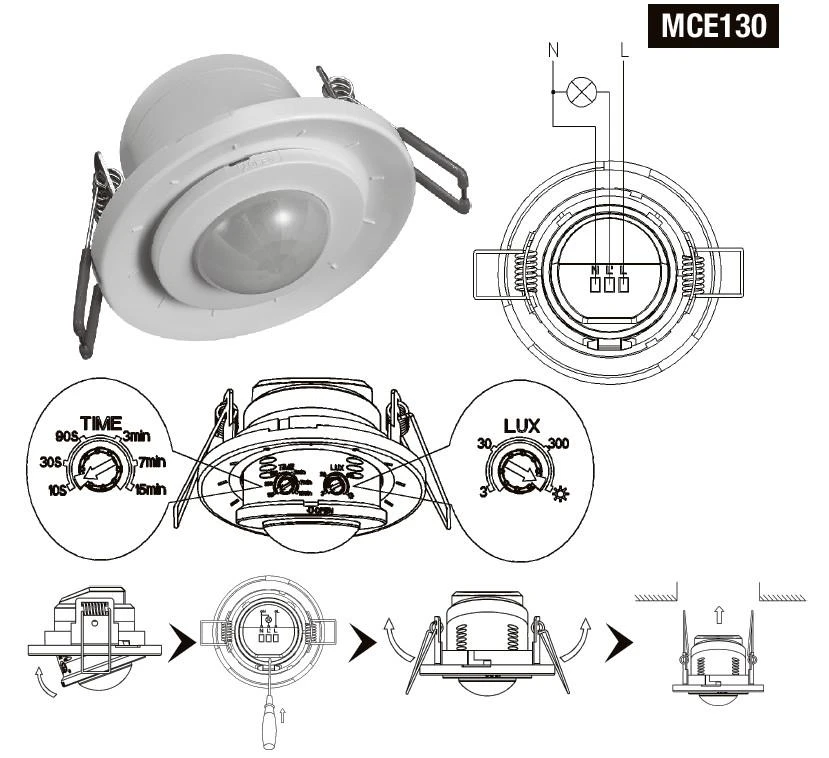 MACLEAN MCE130 Maclean MCE130 infraraudonųjų spindulių judesio detektoriaus diapazonas 6 m