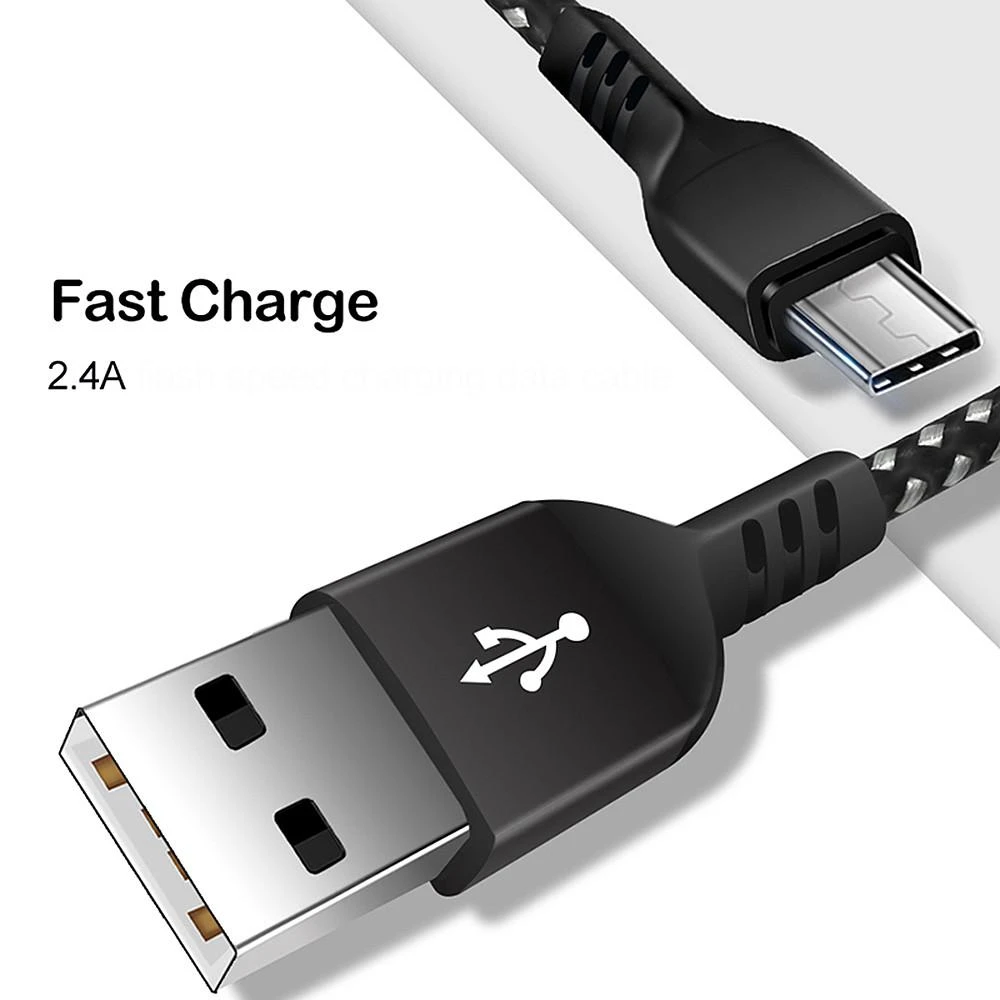 Kabelis „Maclean“ „microUSB“ laidas, palaikantis „Fast Charge 2.4A“, duomenų perdavimas, 5V/2.4A, juodas, 1 m ilgio, MCE473