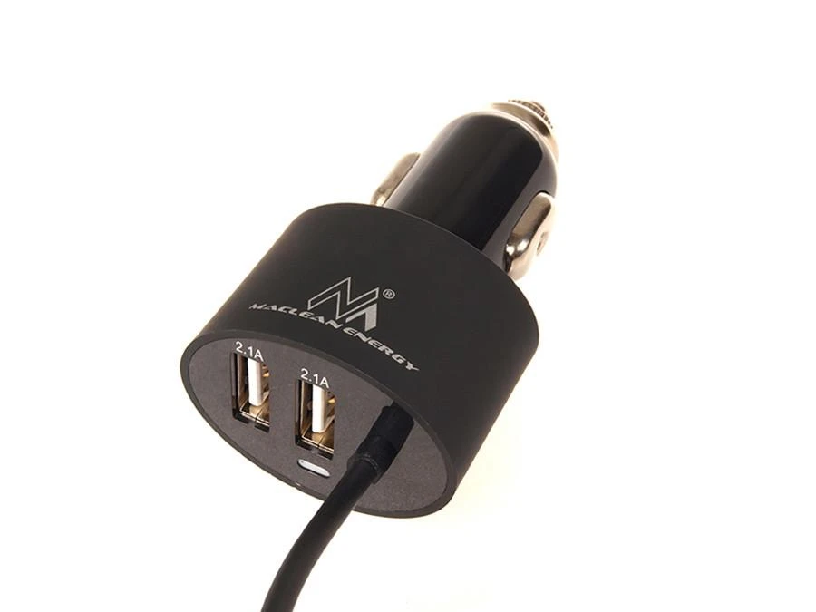 Maclean MCE76 37545 Automobilinis įkroviklis 2xUSB, 5.2A, „Lightning“ spiralė 1.8m