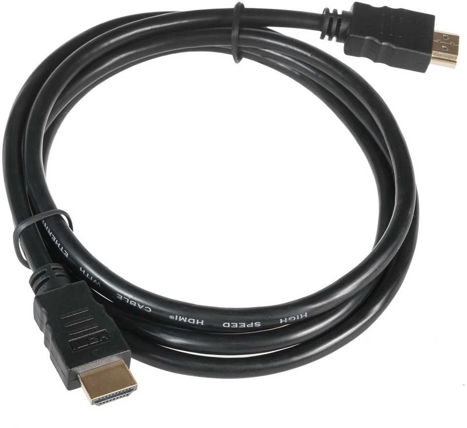 Juodas HDMI-HDMI laidas su paauksuotomis jungtimis
