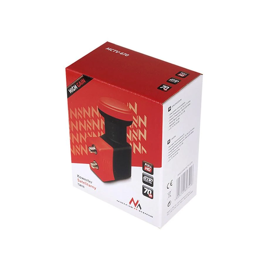 MACLEAN MCTV-670 Maclean MCTV-670 TWIN 2 imtuvas LNB 0,1dB jungiklis High Gain