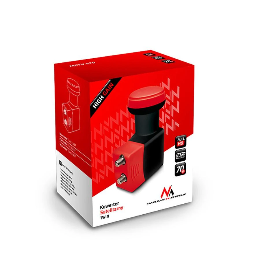MACLEAN MCTV-670 Maclean MCTV-670 TWIN 2 imtuvas LNB 0,1dB jungiklis High Gain