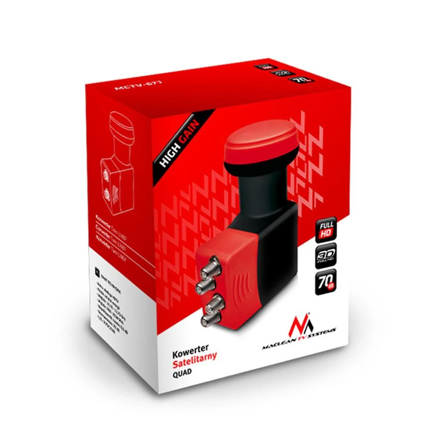 MACLEAN MCTV-671 Maclean MCTV-671 High Gain Quad 4 krypčių LNB High Gain