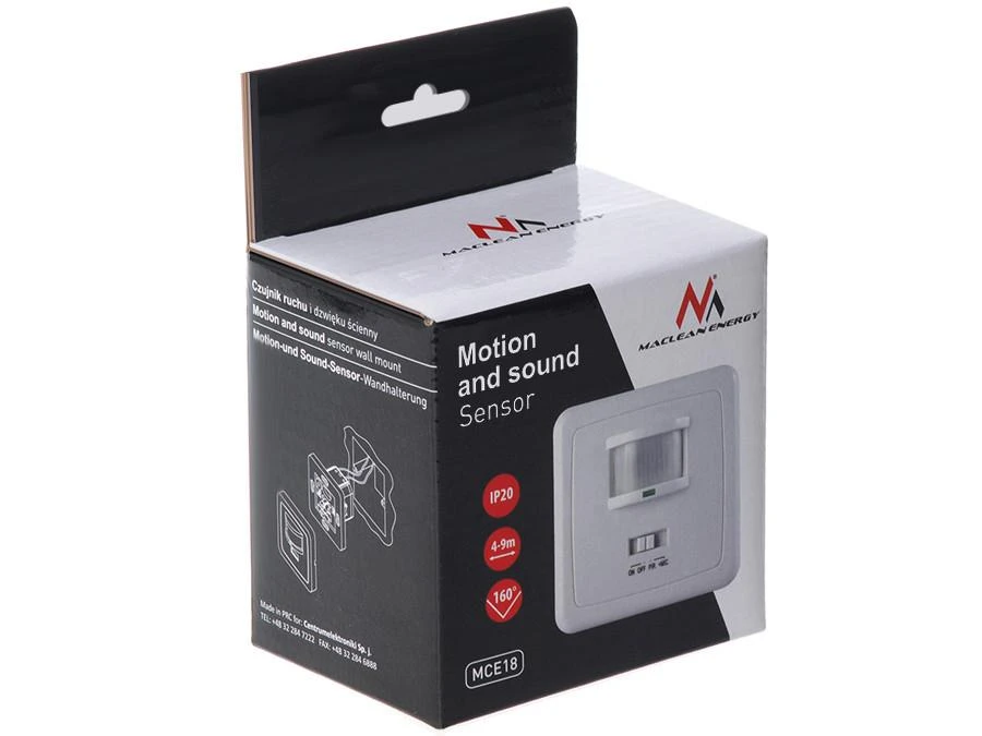 Maclean Oem Judesio ir garso jutiklis PIR + mikrofonas MCE18