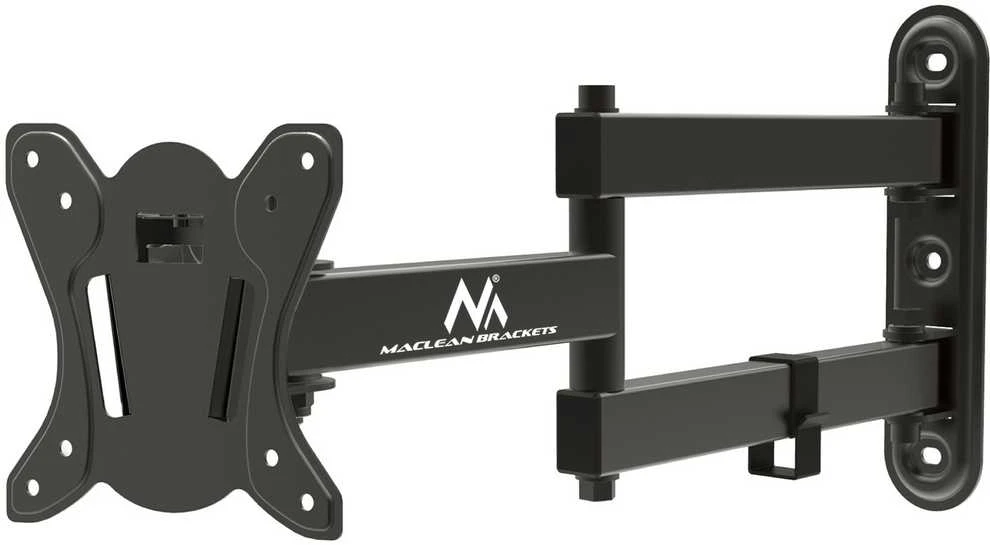 Maclean MC-417 Full Motion TV Monitorius sieninis laikiklis 13-32" 30kg maks. VESA 100x100 Juodas, milteliniu būdu dengtas universalus laikiklio laikiklis Reguliuojamas sienos atstumas, sukamasis pakreipimas