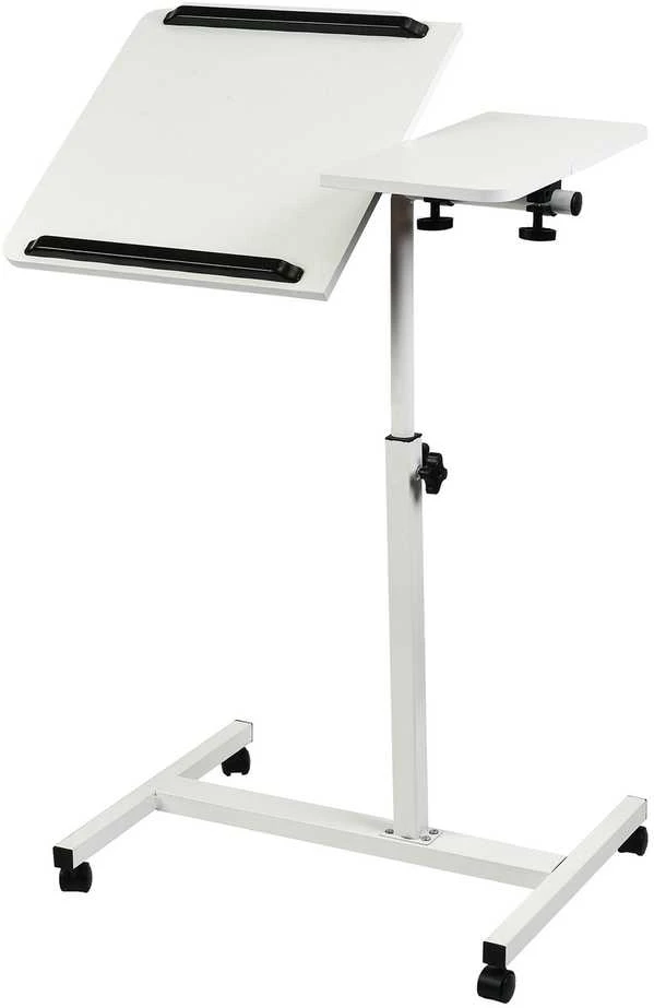 „Maclean“ mobilus stalo / nešiojamojo kompiuterio stovas, baltas, aukščio reguliavimas 59–89 cm, maks. 30 kg, MC-121 W