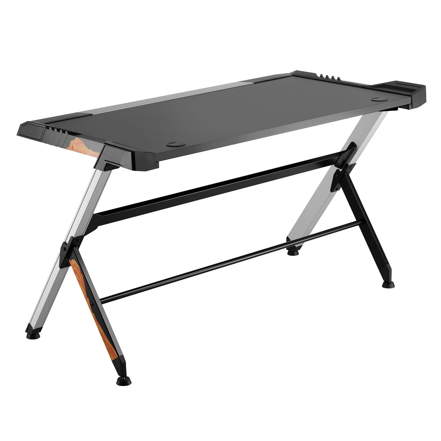 Biurko Žaidimų stalas, juodas, didelis, RGB LED, NanoRS RS150, maks. 50 kg, aukštis 780 mm