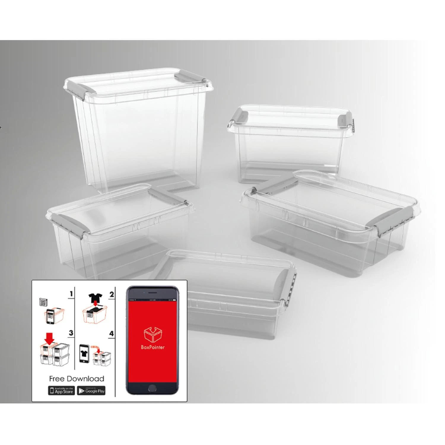 Pojemnik Plast Team Pro Box QR 58L nuožulnus konteineris su dangčiu