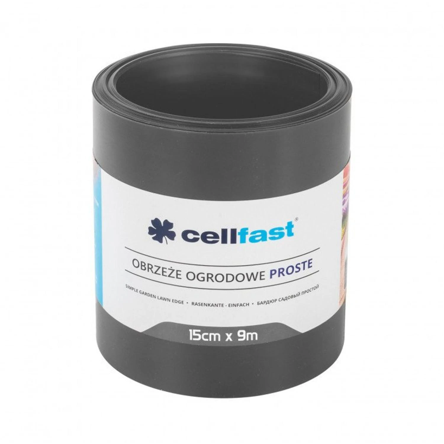 Obrzeże „Cellfast“ grafitinis sodo apvadas, 15 cm x 9 m, tiesus