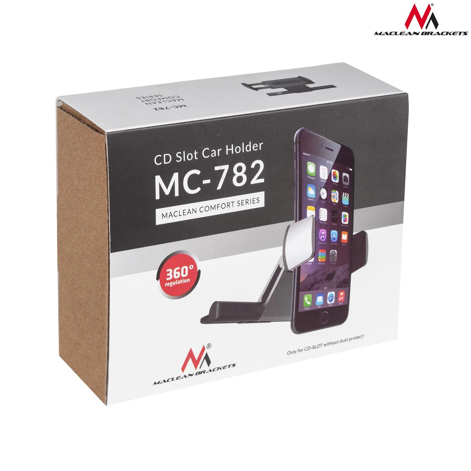 MACLEAN MC-782 Maclean MC-782 Telefono laikiklis montuojamas į CD lizdą aliuminis + ABS