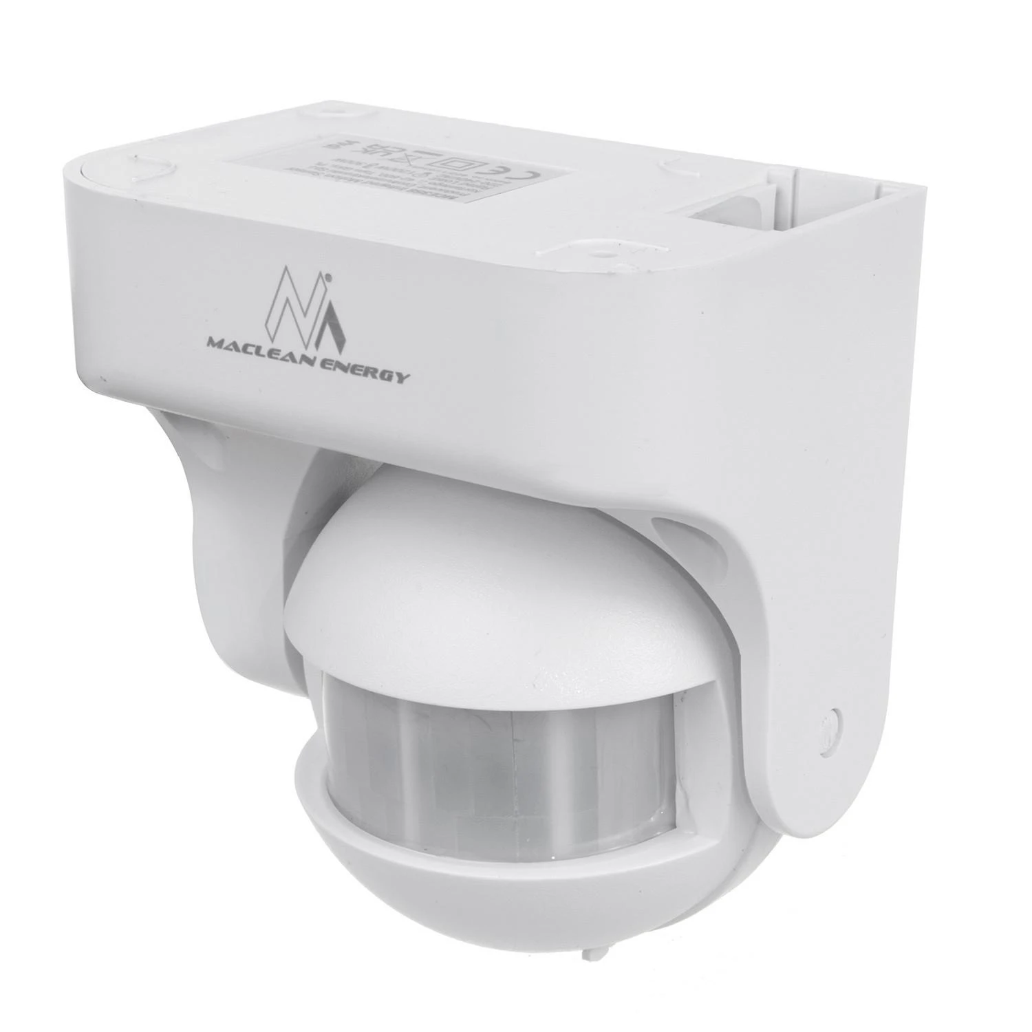 Czujnik „Maclean“ PIR judesio jutiklis, infraraudonųjų spindulių, IP44, baltas, veikimo nuotolis 12 m, maksimali apkrova 800/1200 W, MCE358 W