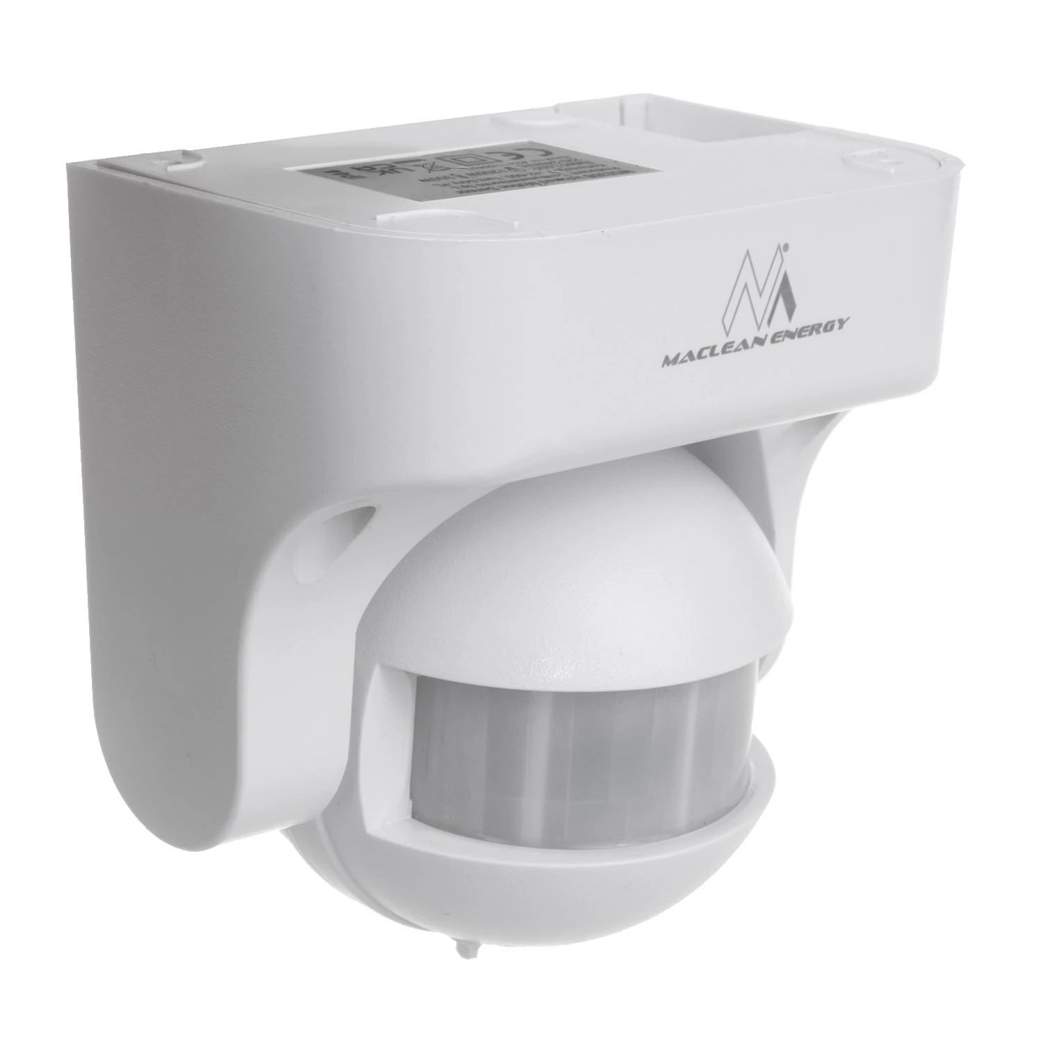 Czujnik „Maclean“ PIR judesio jutiklis, infraraudonųjų spindulių, IP44, baltas, veikimo nuotolis 12 m, maksimali apkrova 800/1200 W, MCE358 W