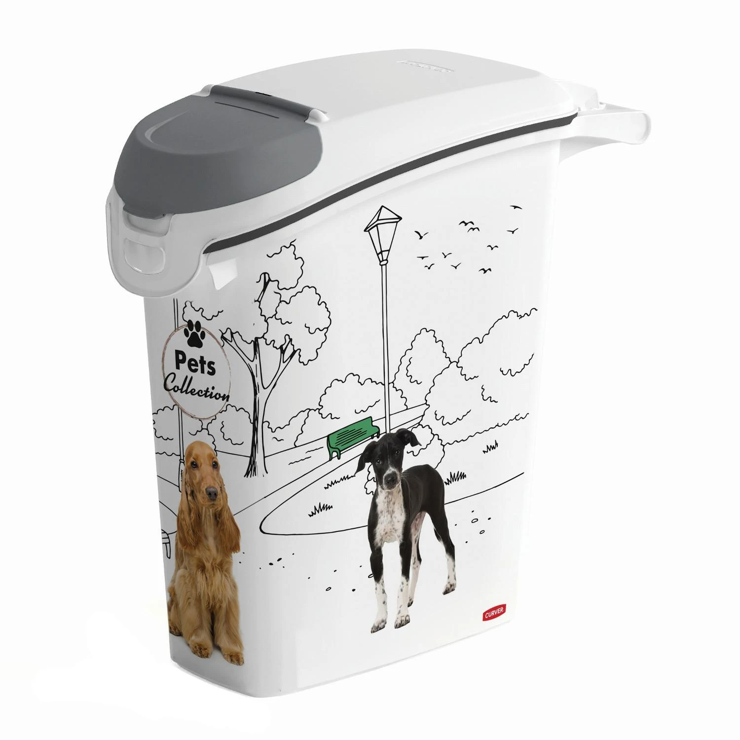 Curver Kreivė | Pet Life šunų ėdalo konteineris, 10 kg | Baltas