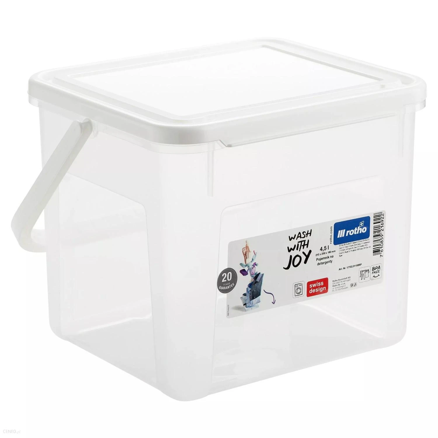 Ploviklio Indas - ROTHO Basic 4.5L Baltas/Permatomas