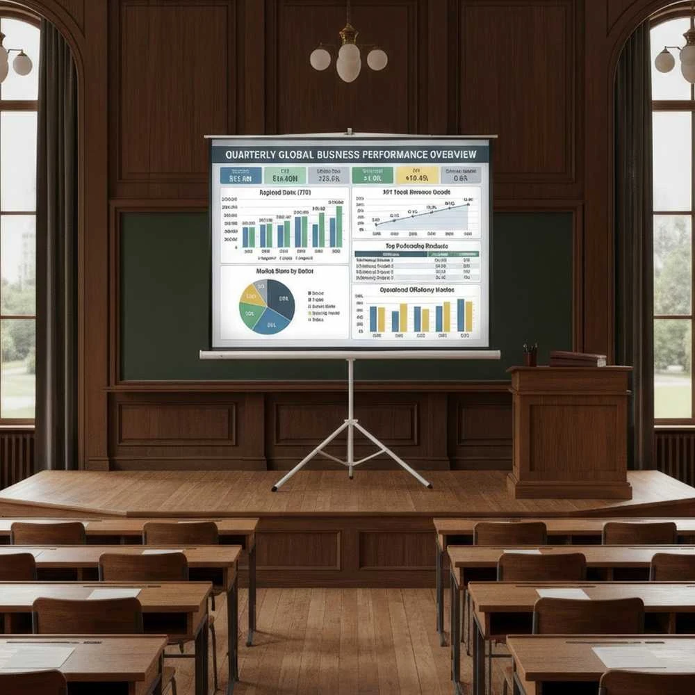 Maclean MC-608 Economy Budget Portable Projektoriaus ekranas su stovu 120'' 4:3