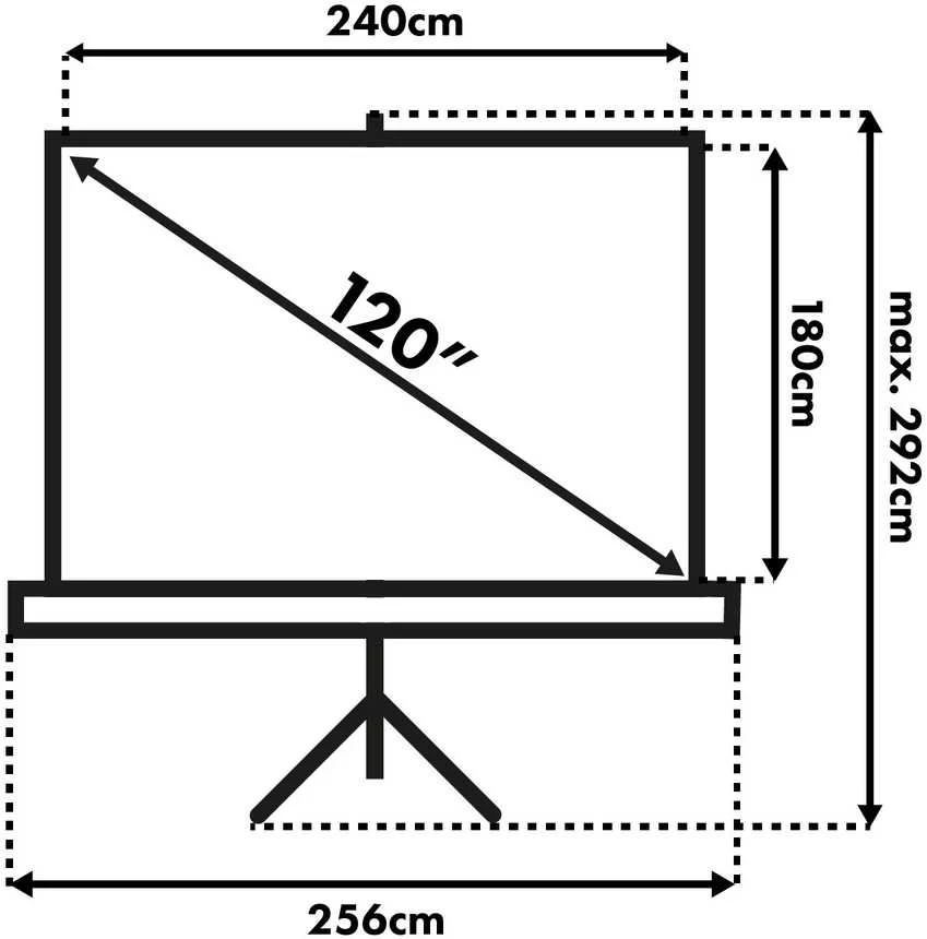 Maclean MC-608 Economy Budget Portable Projektoriaus ekranas su stovu 120'' 4:3