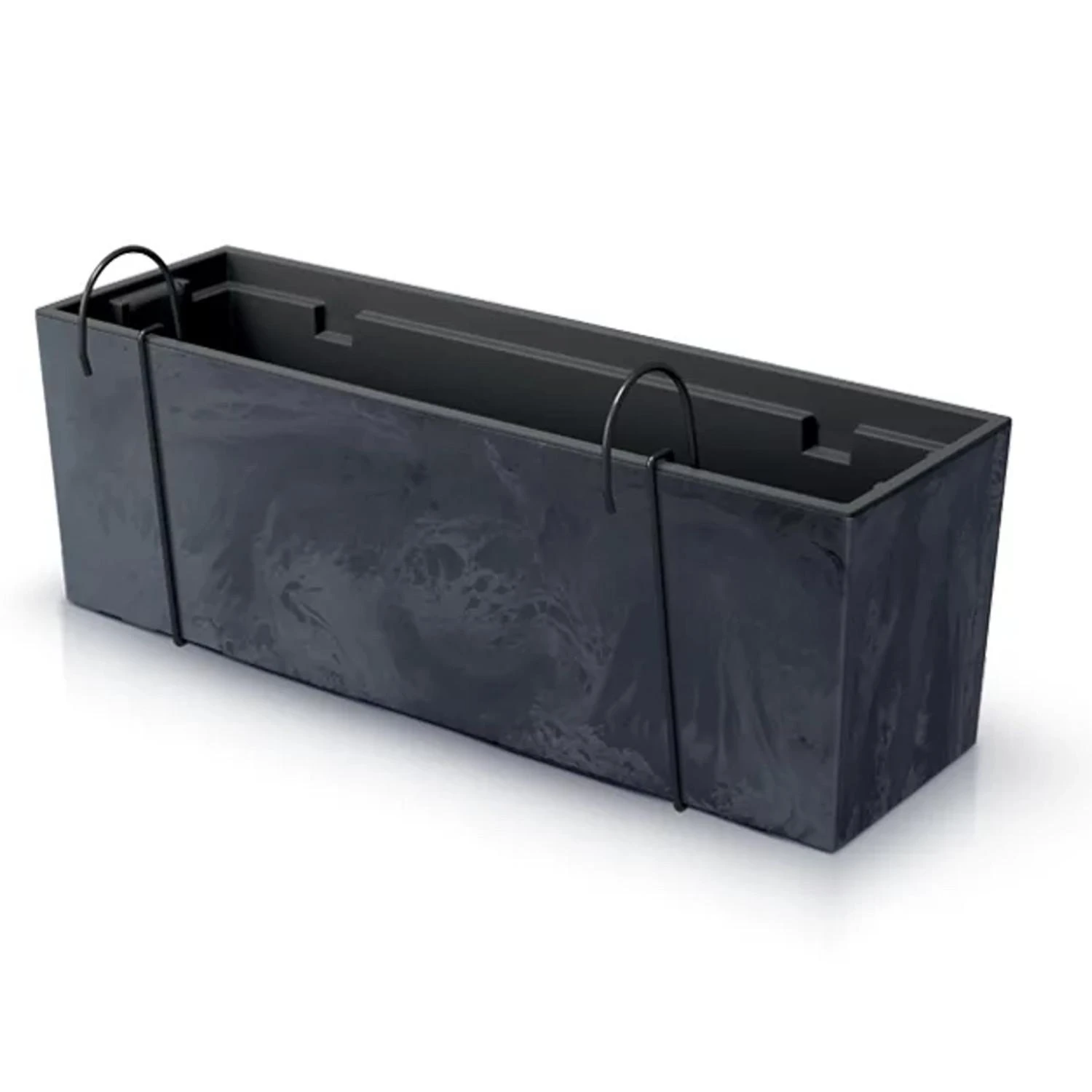 Prosperplast Doniczka Urbi Case Beton Effect DUC600EW antracito spalvos vazonas su kabliukais