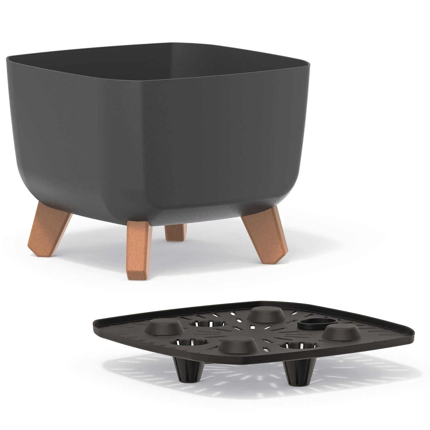 Prosperplast gracia square 24 cm antracito spalva