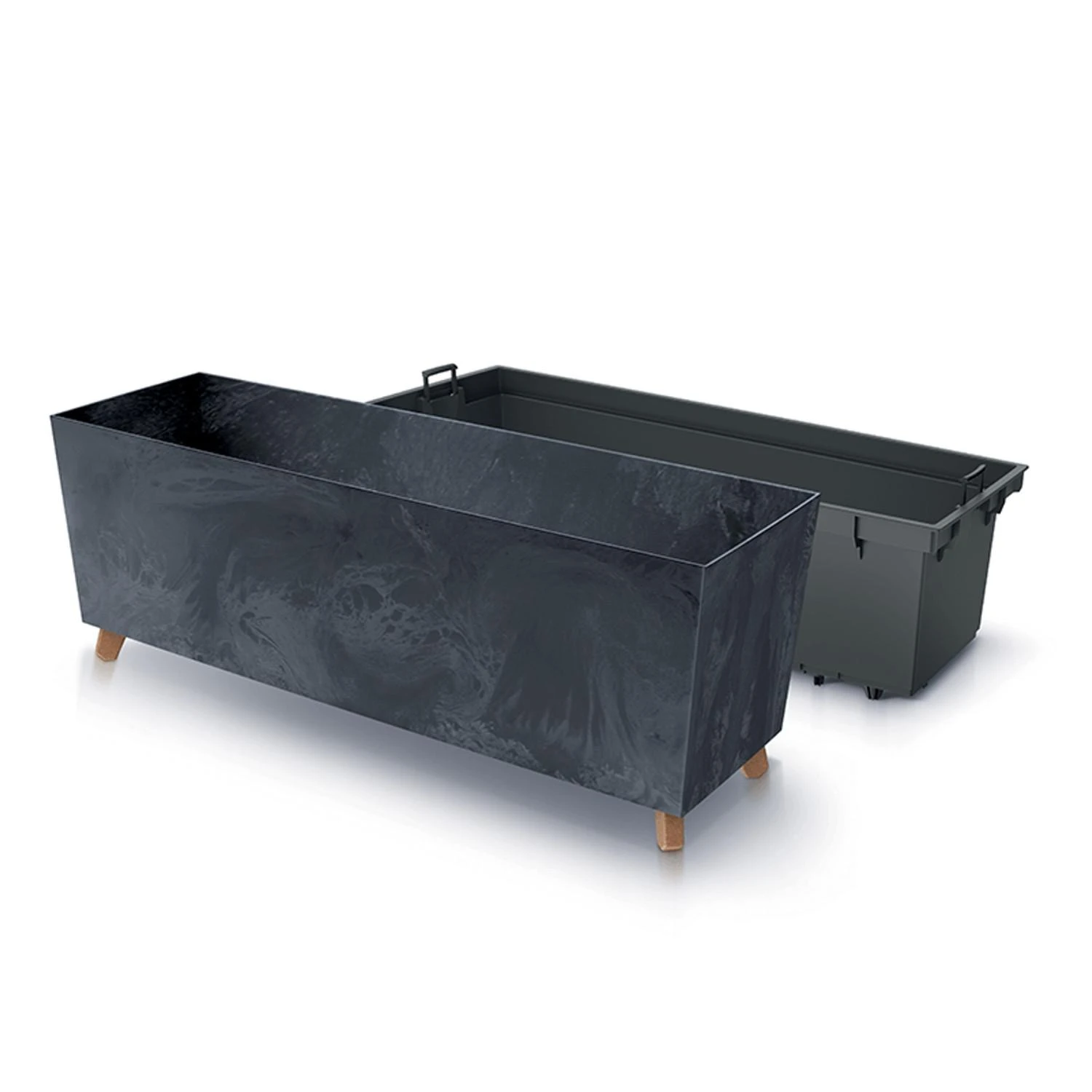Vazonas Prosperplast URBI CASE BETON EFFECT N, CEN-81337, antracito spalvos