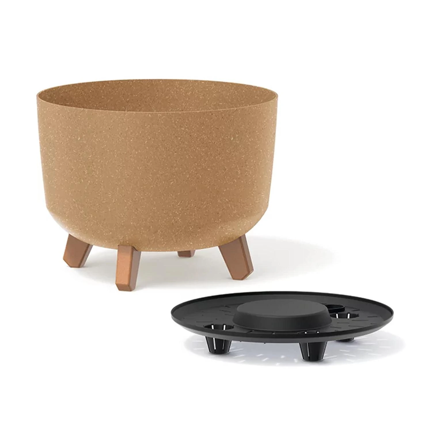 Prosperplast Doniczka „Gracia Standard Eco Wood DGRL240W“ antracito spalvos ekologiškas gėlių vazonas