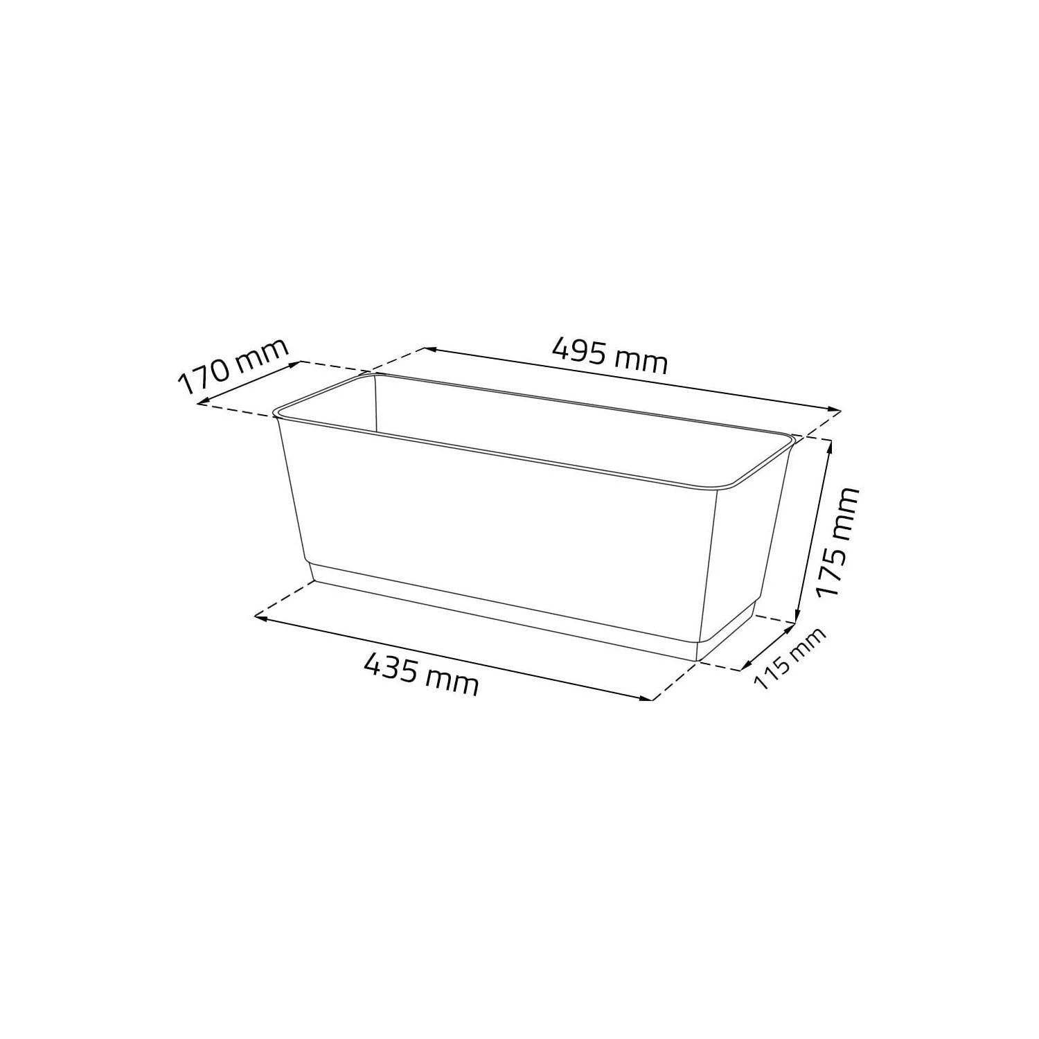 Vazonas Prosperplast Ratolla, 49,2 x 17,2 x 17,4 cm