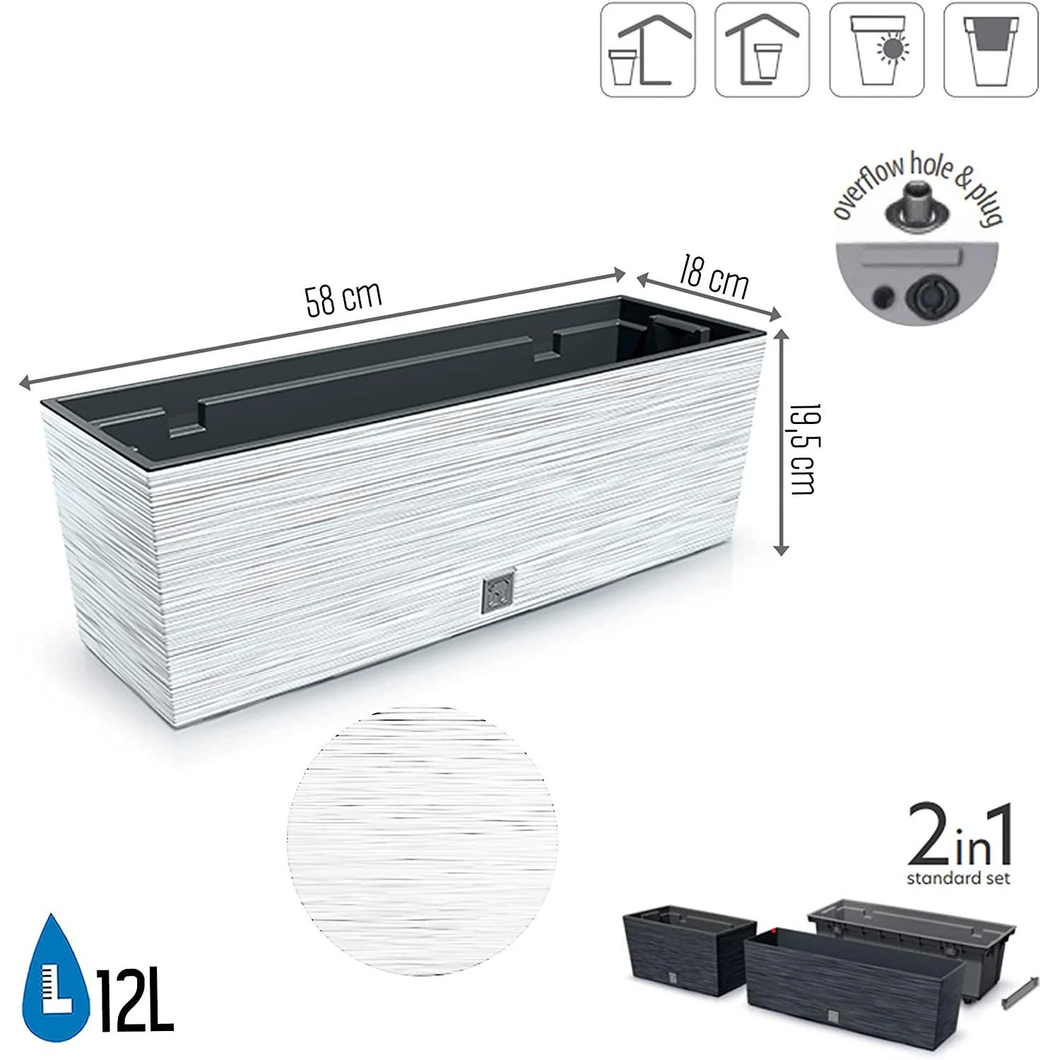 Prosperplast Skrzynka FURU DĖKLAS DFC600 - baltas