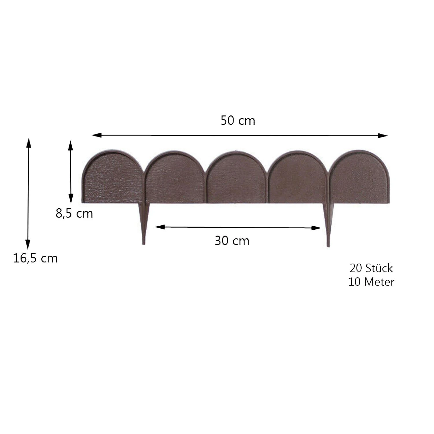 PROSPERPLAST SODO KRAŠTAS 10m GARDEN LINE RUDAS