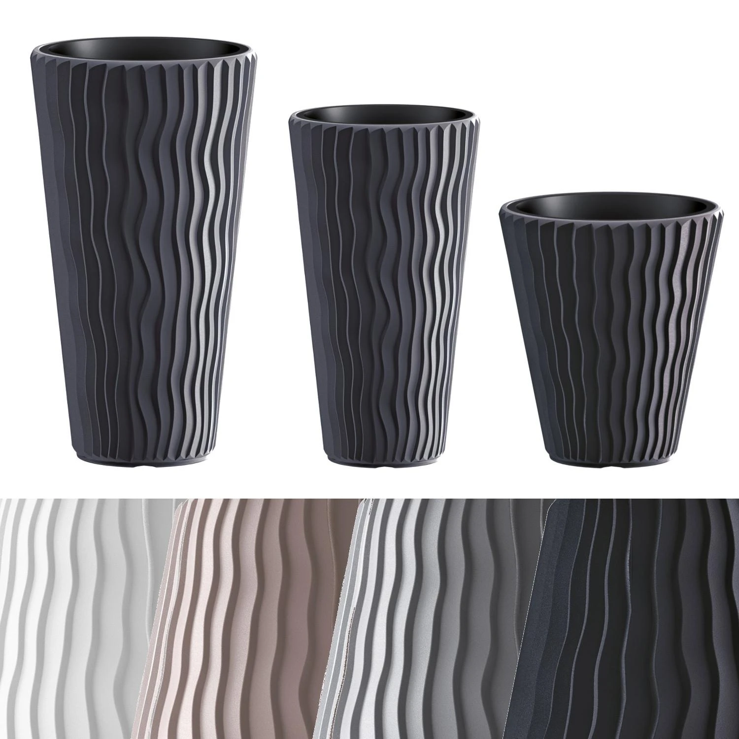Plastikinis vazonas Prosperplast Sandy Slim, Ø39 cm