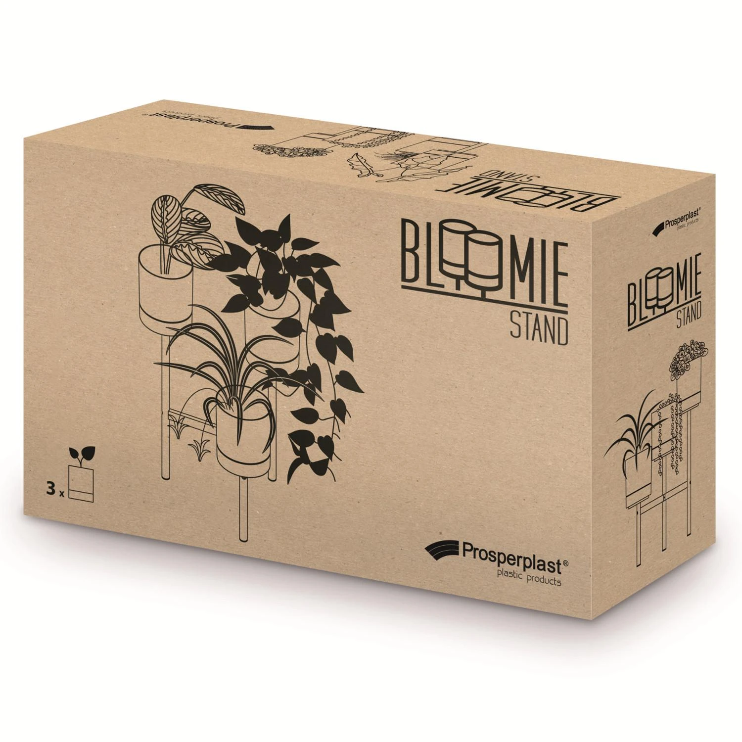 Prosperplast gėlynas BLOOMIE STAND - balta