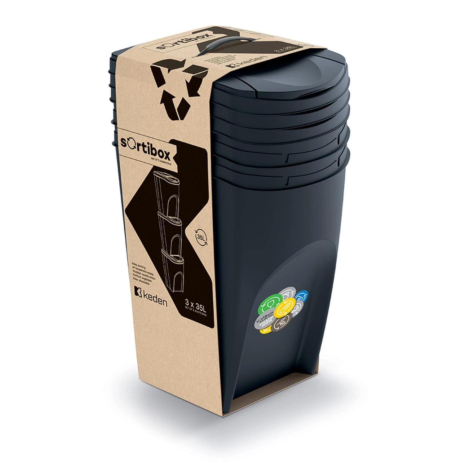 Prosperplast „Sortibox SET3 XL“ atliekų rūšiavimo dėžės