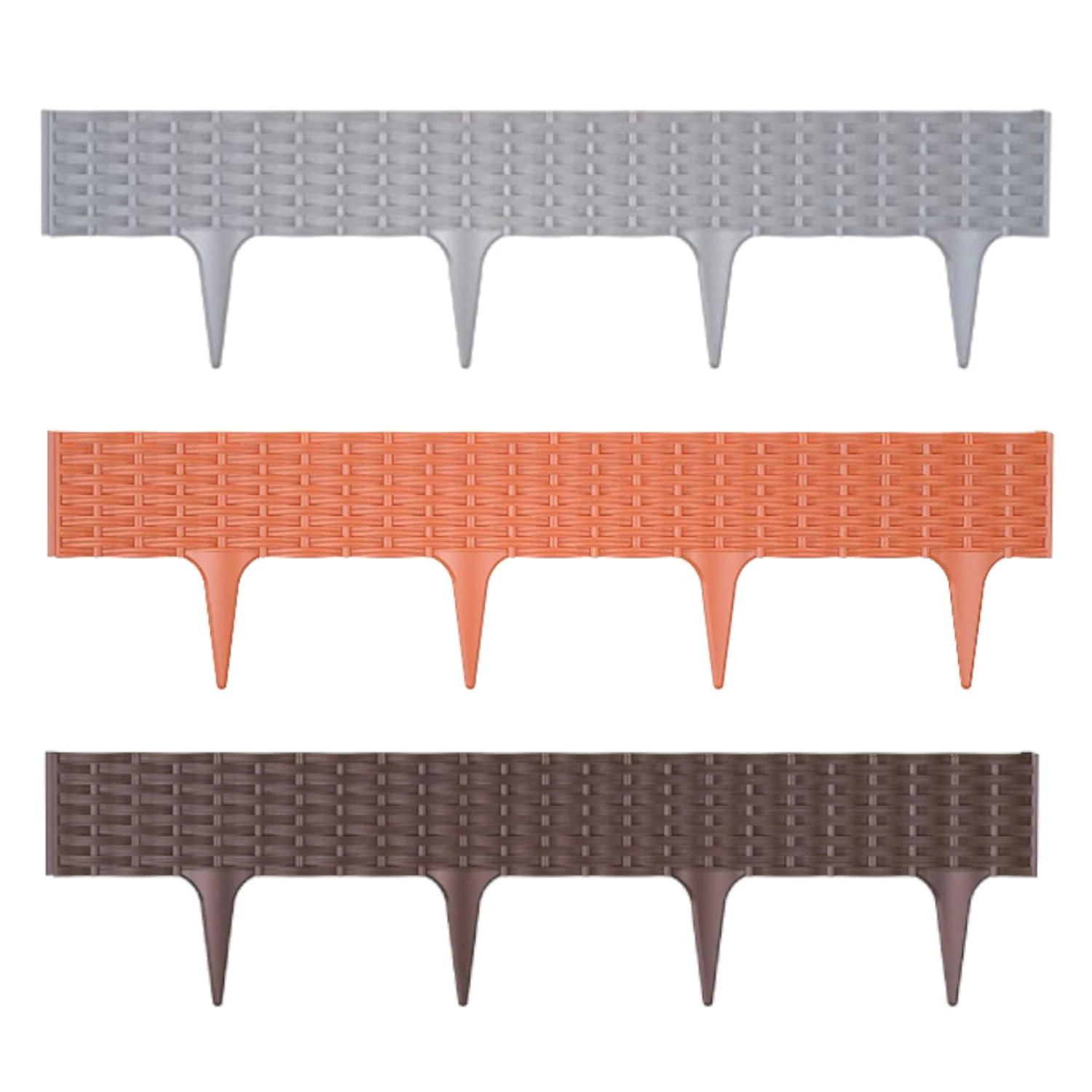 Prosperplast Dekoratyvinė tvorelė IBRA L390cm H18.6cm plastikinė/pilka