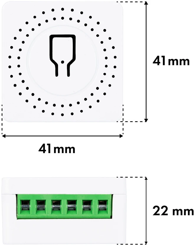 „GreenBlue“ įleidžiama „WiFi“ relė, skirta „Android“ / „iOS“ / „Alexa“ / „Google Home“, 100–240 V kintamoji srovė, 50/60 Hz, maks. 16 A, skirta 150 W šviesos diodams, GB739
