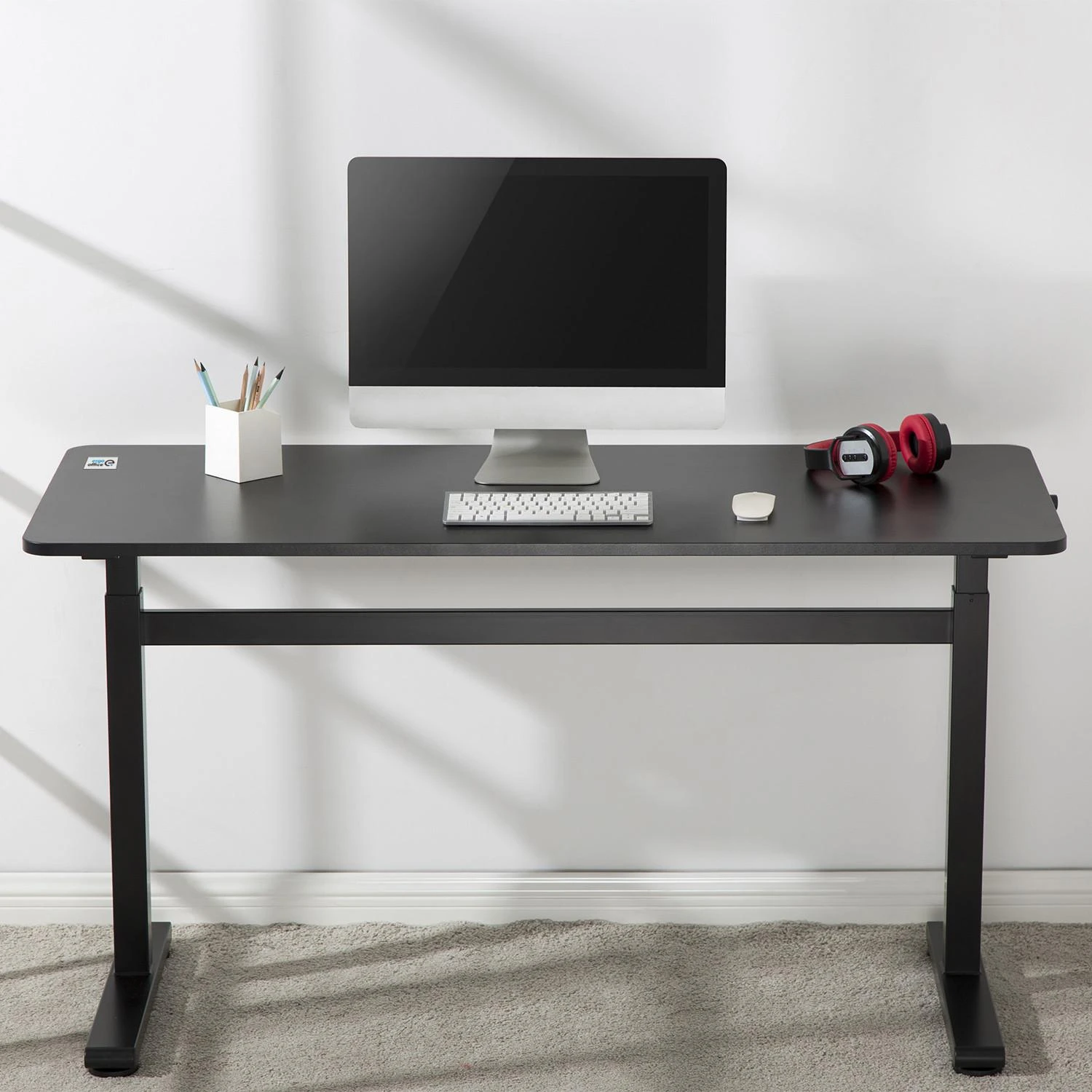 Rašomasis stalas Ergo Office ER-401, reguliuojamas aukštis, juodas