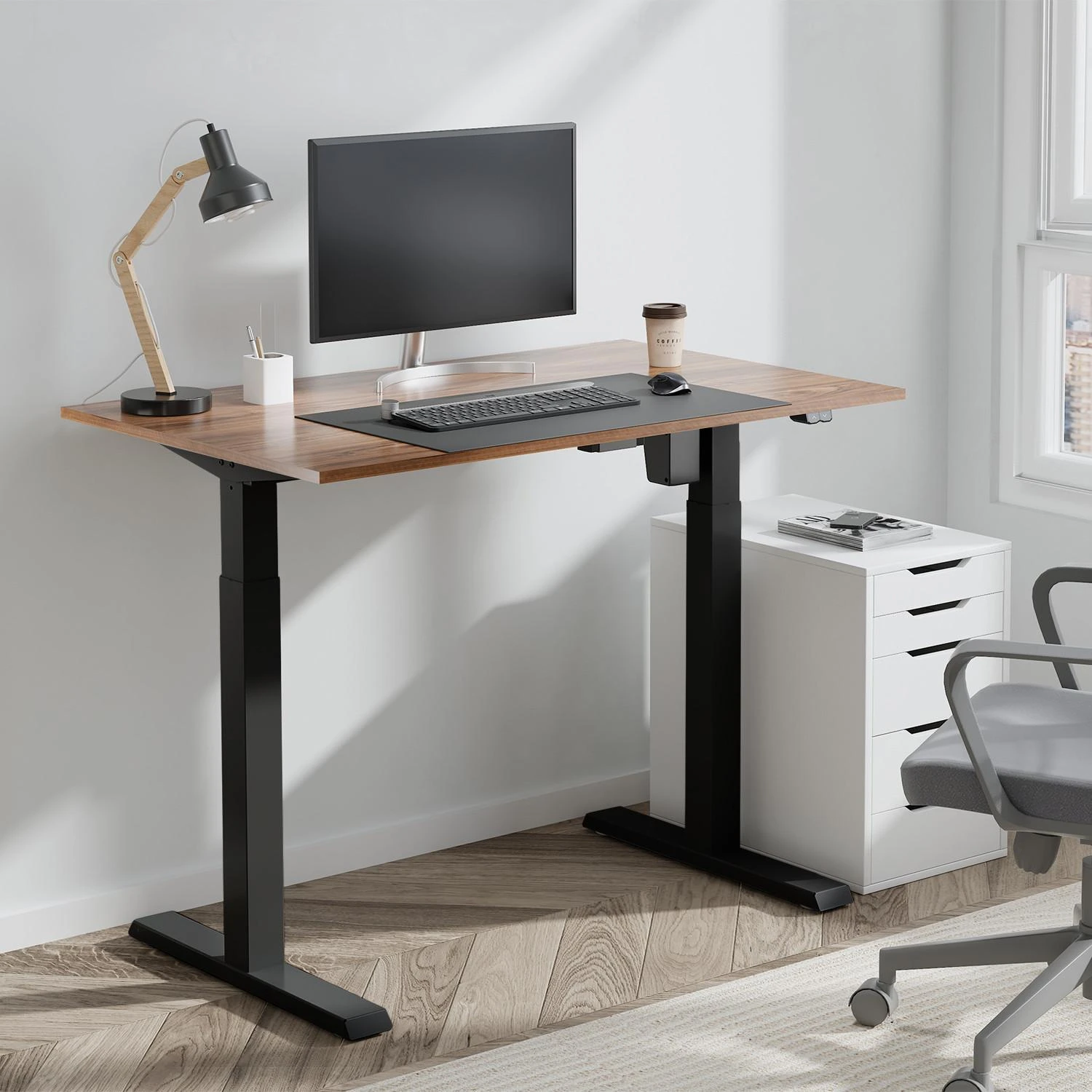 Ergo Office ER-403B stalo rėmas, reguliuojamas elektra, juodas