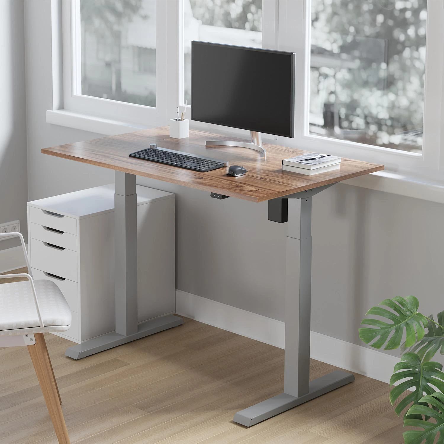 Ergo Office ER-403G stalo rėmas, reguliuojamas elektra, pilkos spalvos