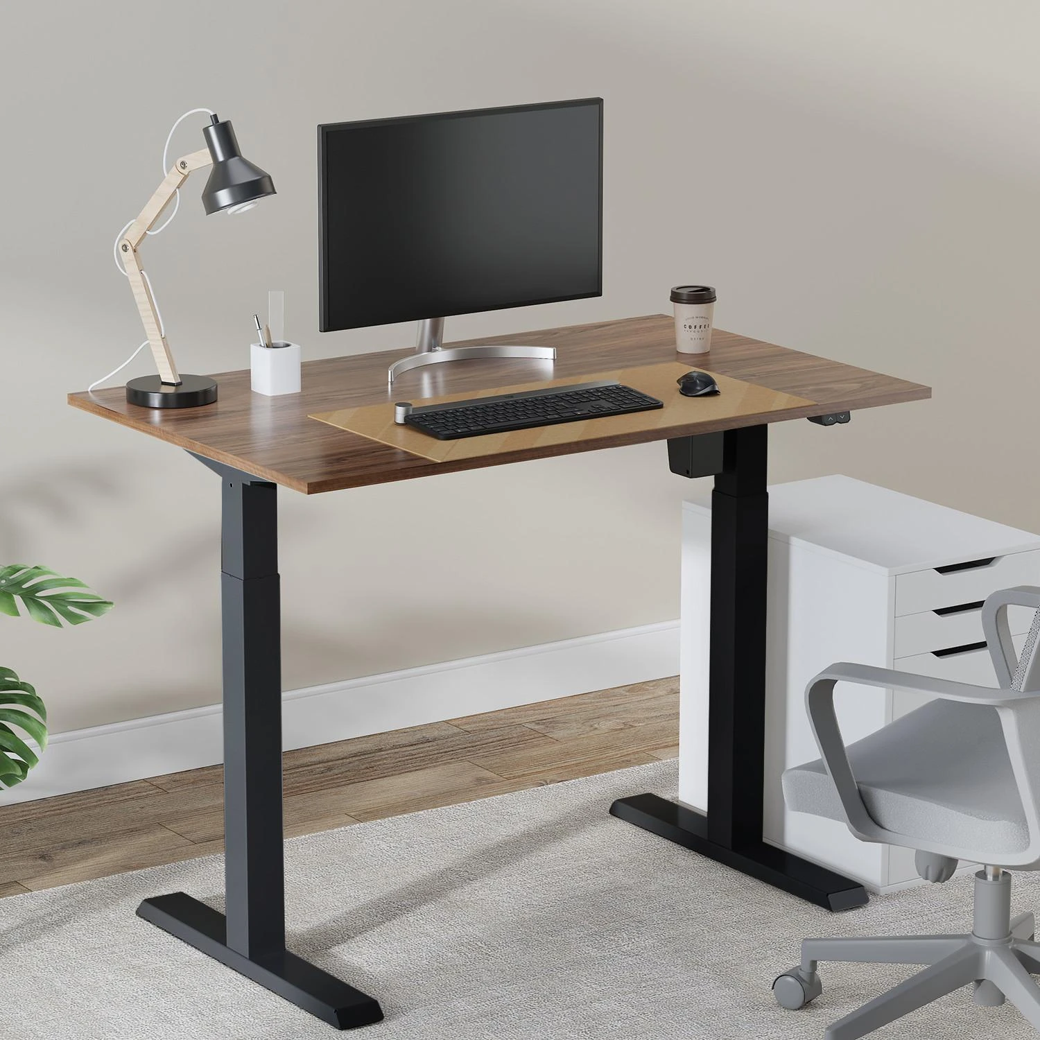 Ergo Office ER-403B rėmas su mediniu stalviršiu