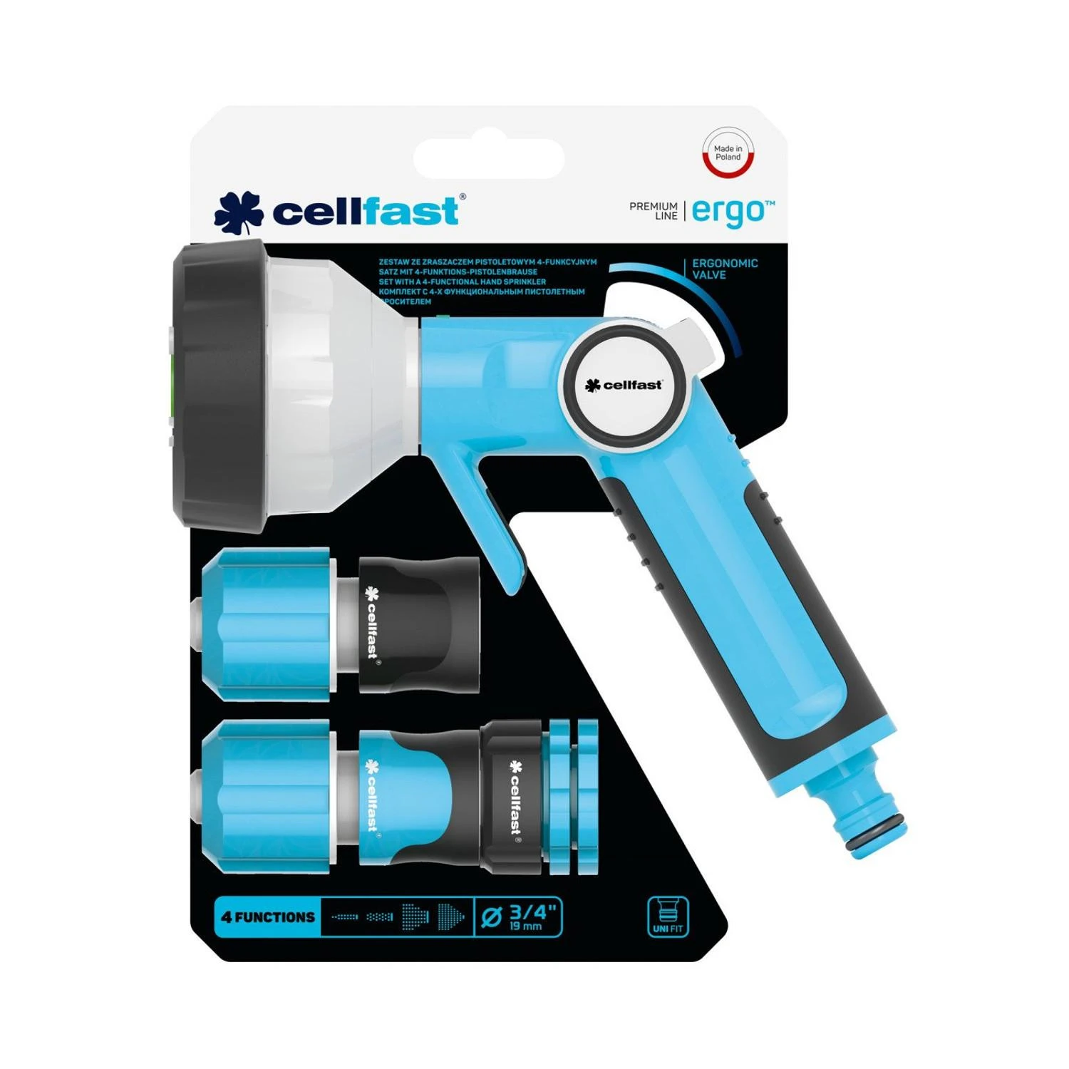 CELLFAST ERGO RINKINYS SU 4 krypčių pistoletu 3/4 "